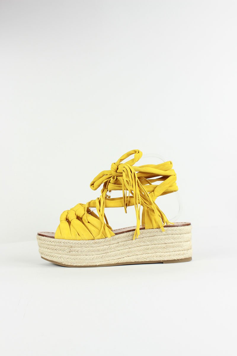 Sigerson Morrison Cosie Espadrille Wedge Sandal With Woven Raffia Platform Yellow 10B