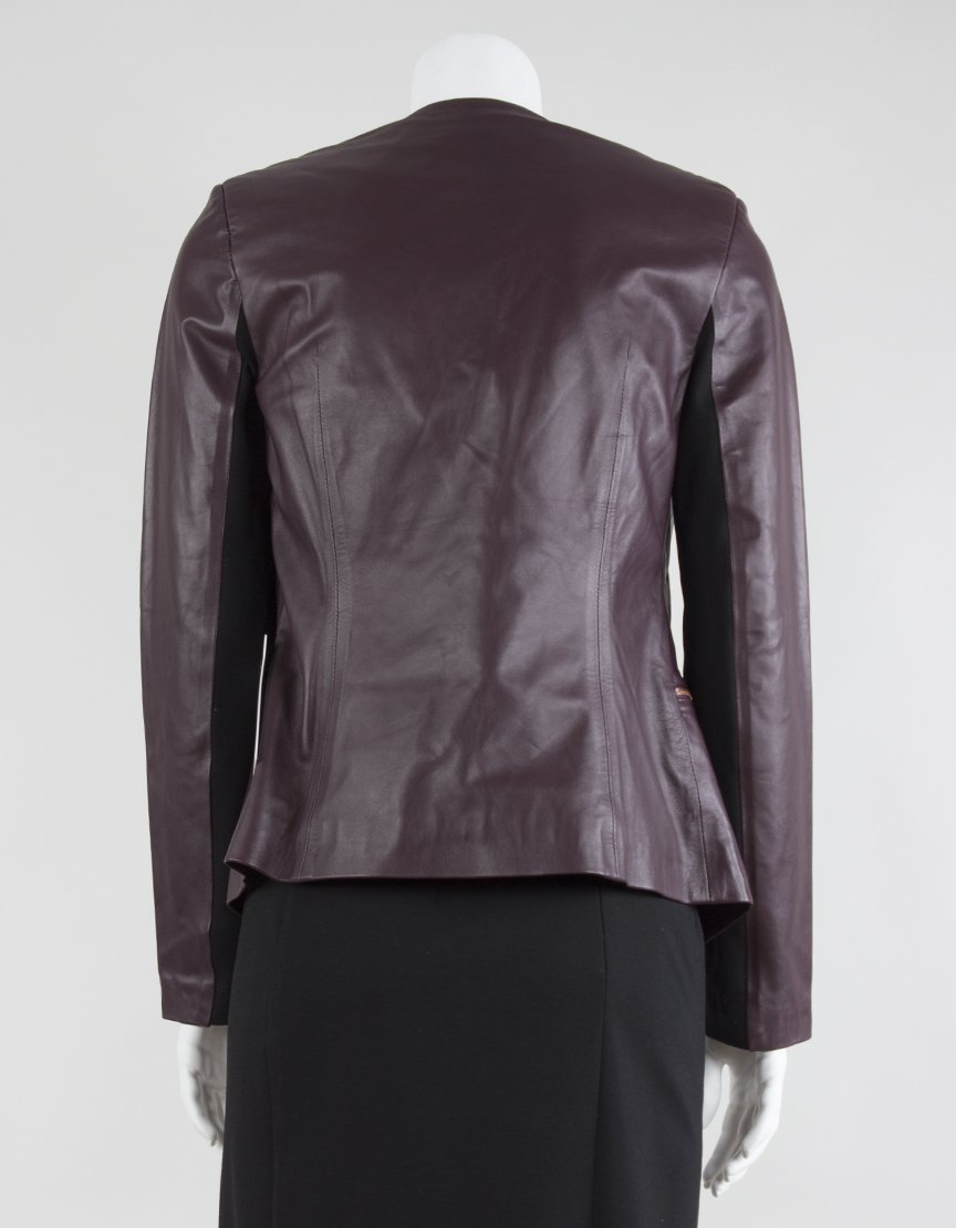 Isabella Oliver Maternity Jacket In Burgundy Leather - 2 US - LuxAnthropy