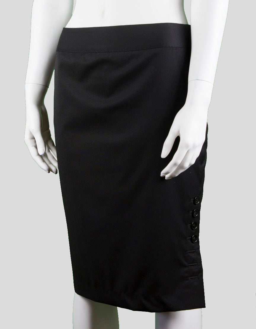 Ted Baker Pencil Skirt With Front Walking Slit With Functional Buttons Size 2