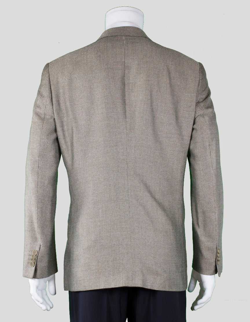 Giorgio Armani Brown Black And White Checked Three Button Front Blazer With Four Button Detail At Cuffs Size 44R