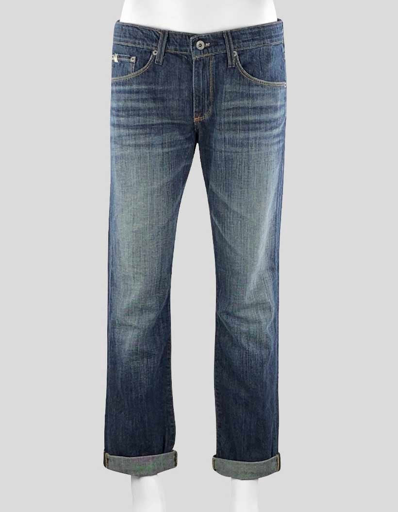 Big Star Joey Boyfriend 5 Pocket Women's Jeans In A Medium Wash Straight Legs And Slouchy Fit Zip And Button Front Closure 27 US