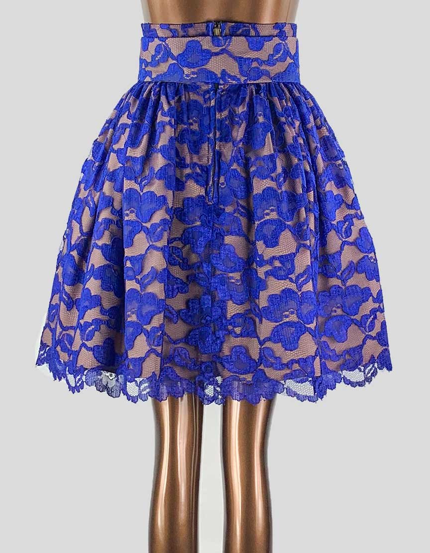 English Clientele Blue Tulle Lace Skirt 0 US