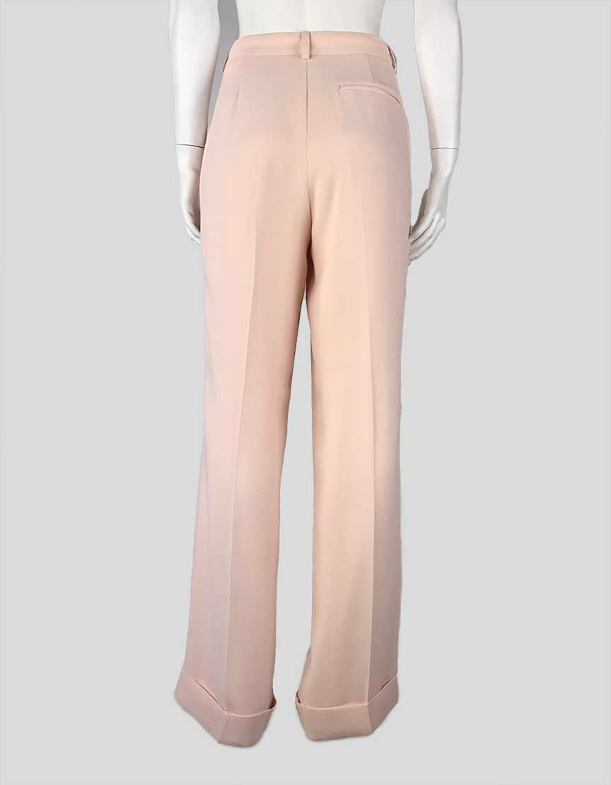Philosophy Flat Front Cuffed Pants In A Blush Color With Front Closure Side Pockets And Belt Loops Size 44 IT 10 US - LuxAnthropy