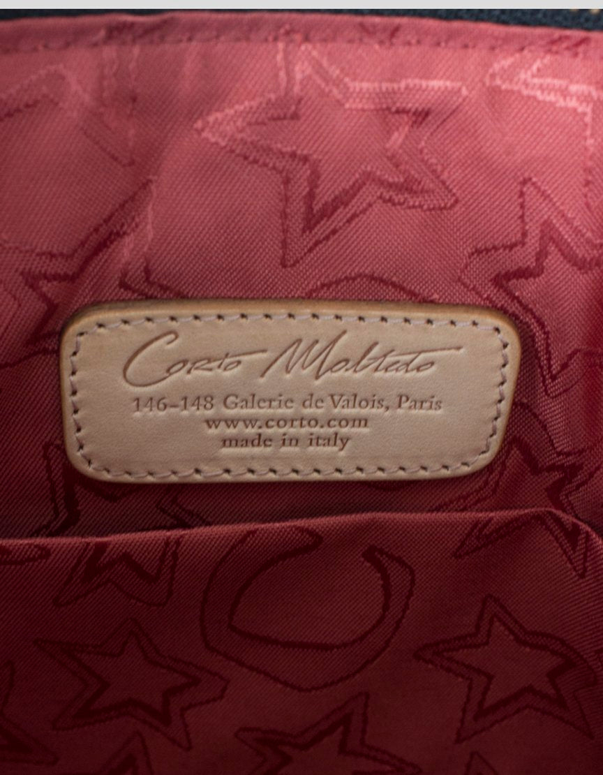Corto Moltedo Large Brown Patent Leather Clutch