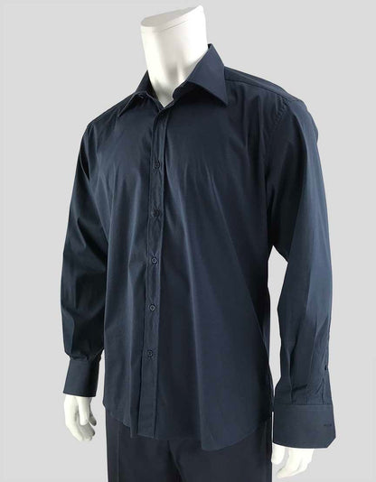 Gucci Navy Blue Tailored Button Down Dress Shirt - 41/16