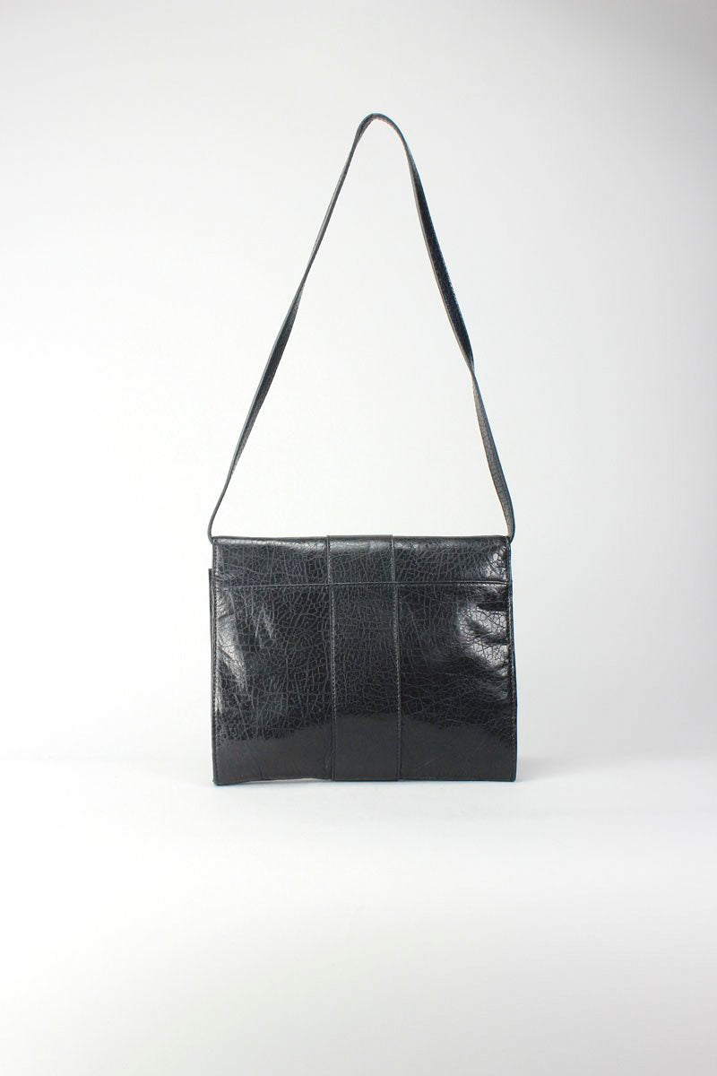 Jimmy Choo Black Shoulder Bag With Gold Tone Clasp