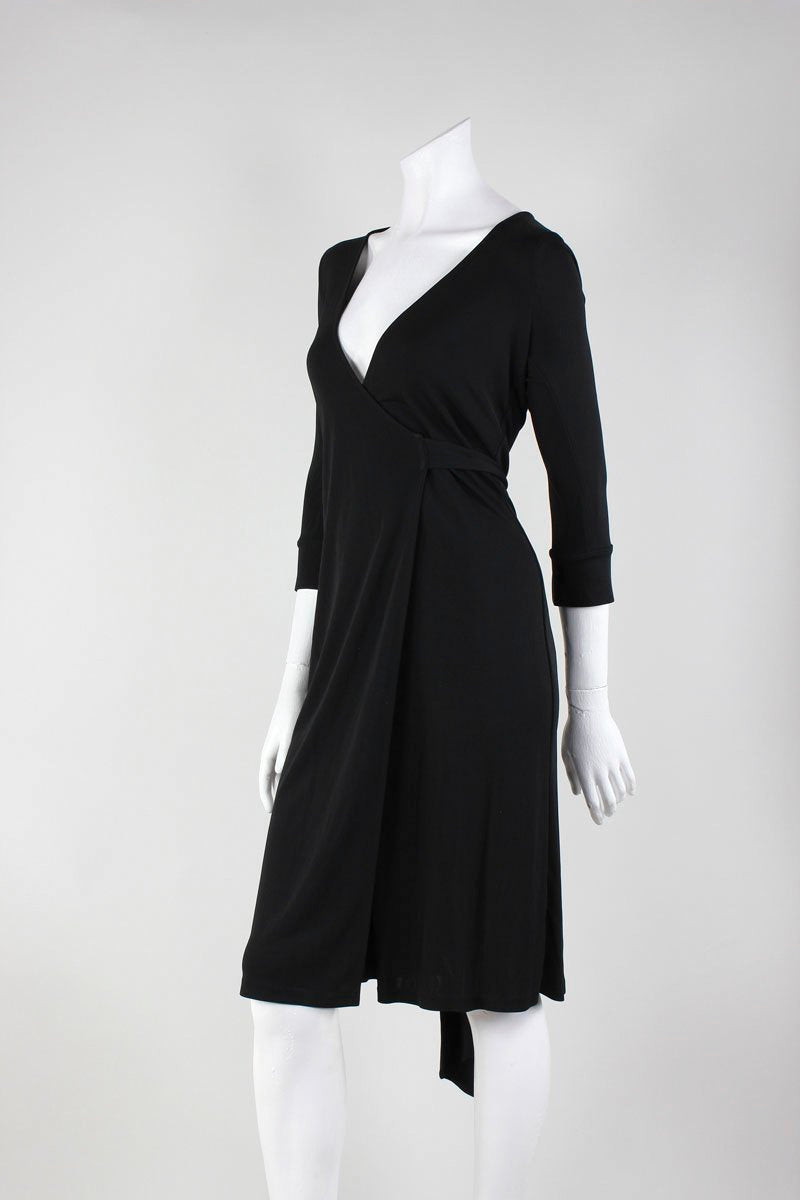 Diane Von Furstenberg Julien Wrap Dress Black - LuxAnthropy
