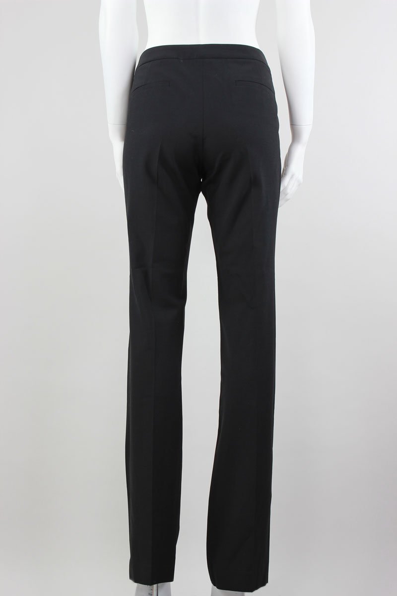 Theory Wide Leg Wool Pants With Side Stretch Panels Flat Front - LuxAnthropy
