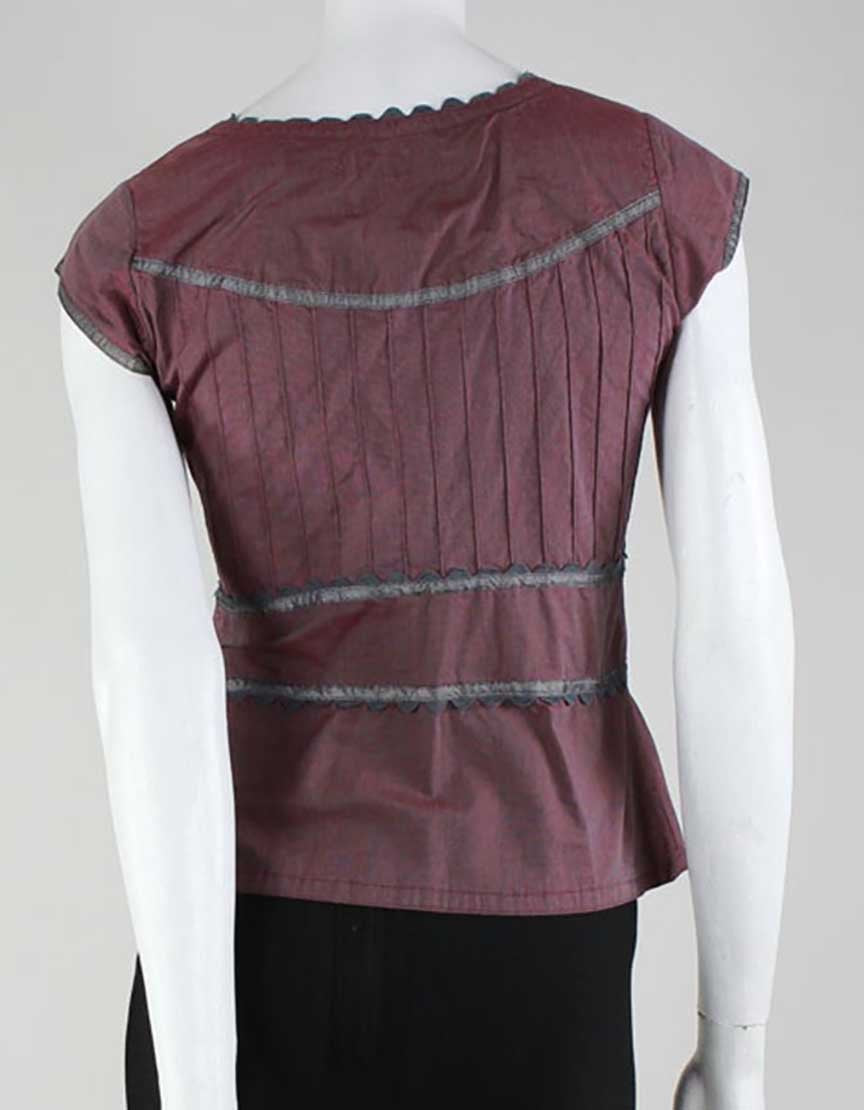 Katayone Adeli Cap Sleeve Button Down Blouse In Purple Size Small
