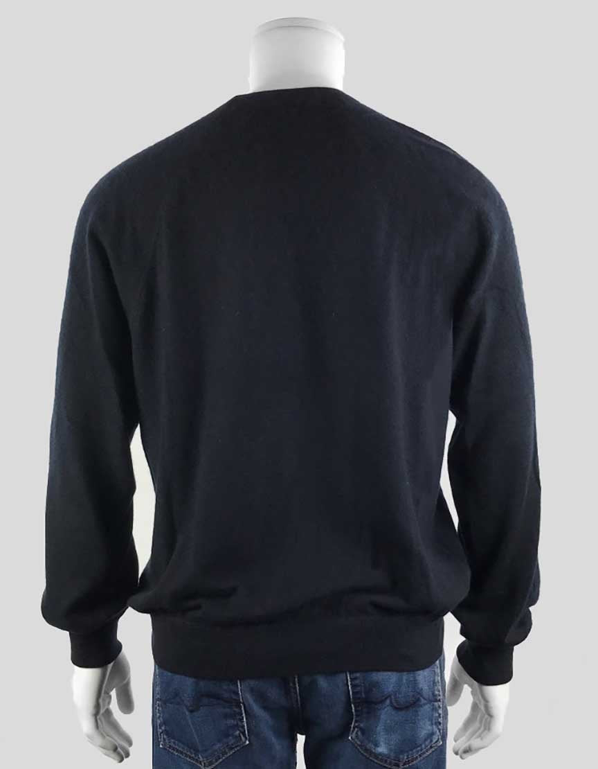 Ralph Lauren Purple Label Navy Blue Crewneck Cashmere Sweater Size Large