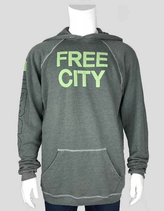 FREE CITY Green Pullover Hoodie