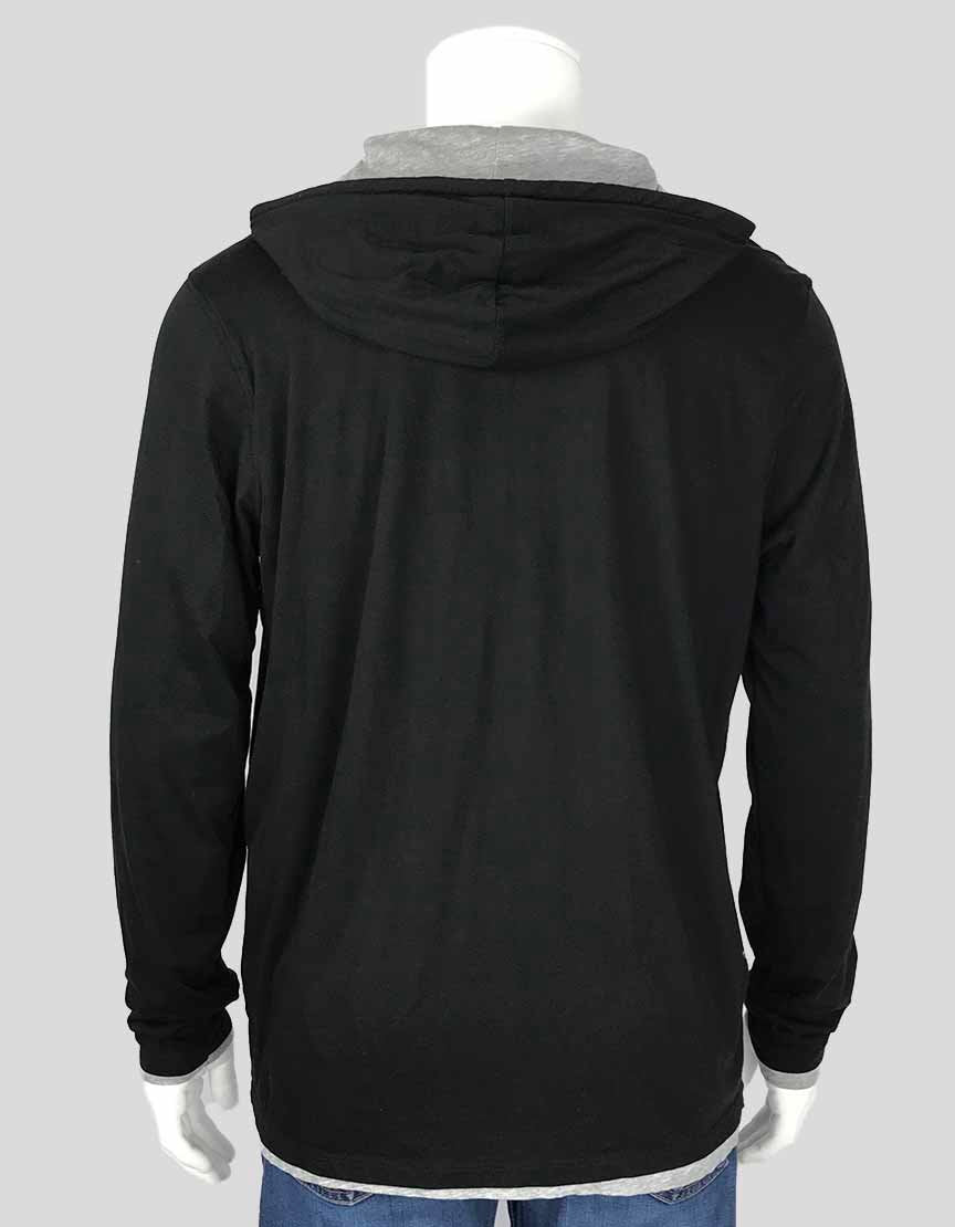 Vince Double Layer Long Sleeve T Shirt Hoodie Size Large