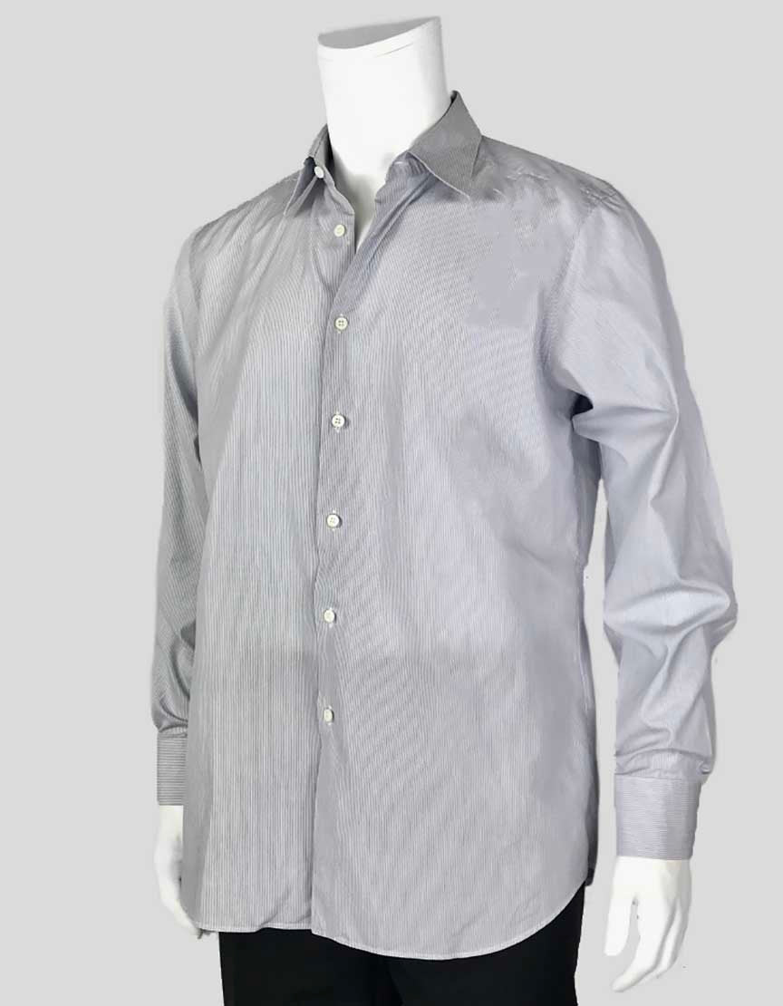 PRADA Pinstripe Button Down Dress Shirt - 41/16 US