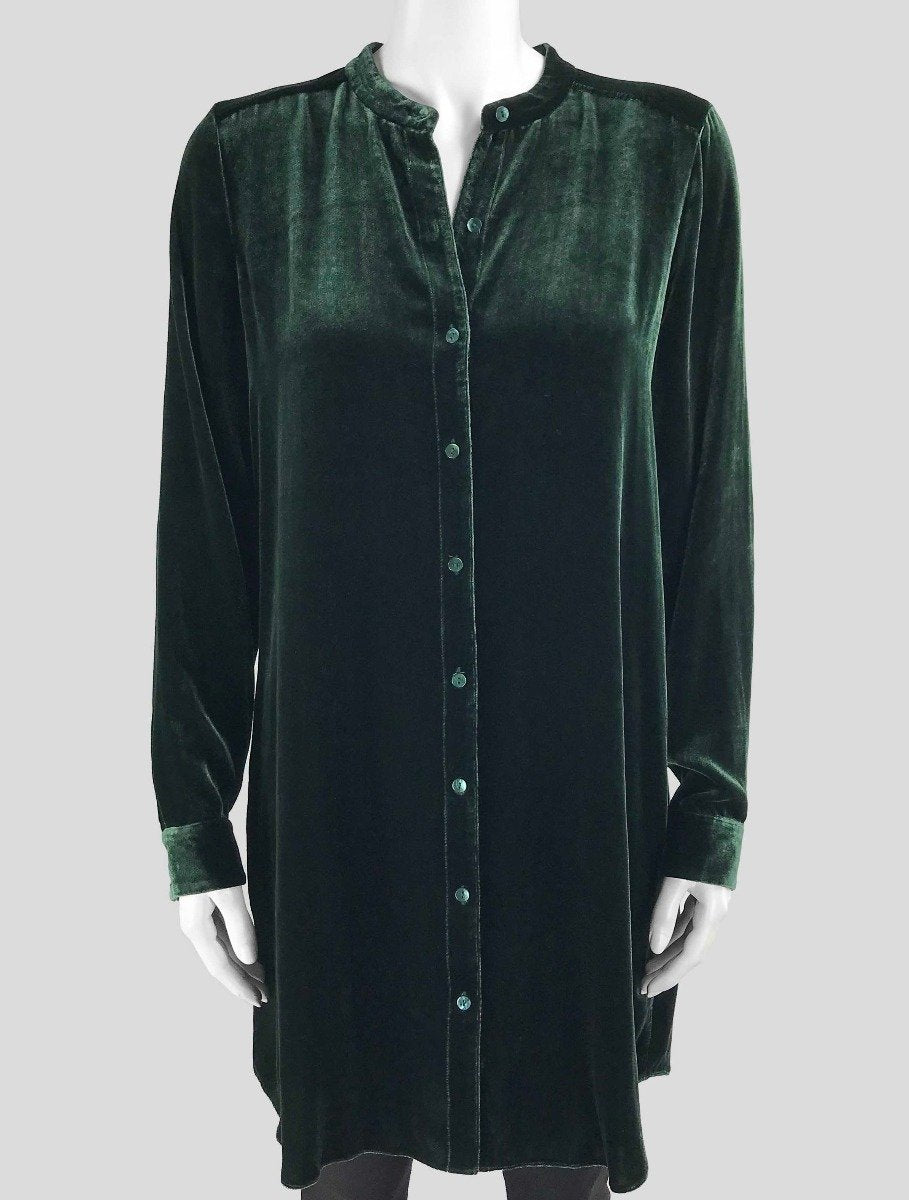 EILEEN FISHER Green Velvet Tunic - Small | Petite EILEEN FISHER Green Velvet Tunic - Small | Petite