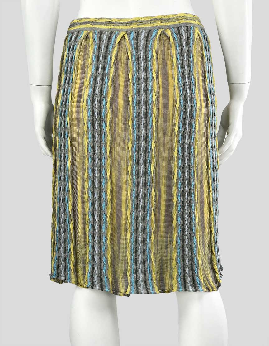 M MISSONI Striped Knee-Length Skirt - 40 IT | 4 US | Small