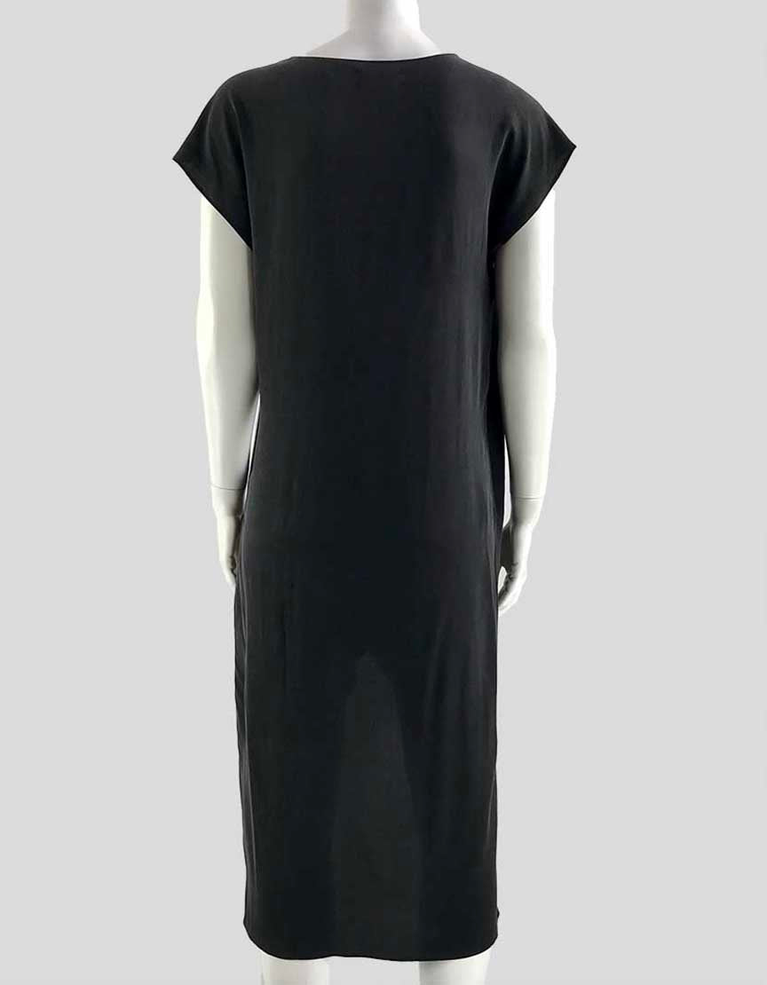 Sam/Lavi Black Faux Wrap Sleeveless Silk Midi Dress Size X-Small