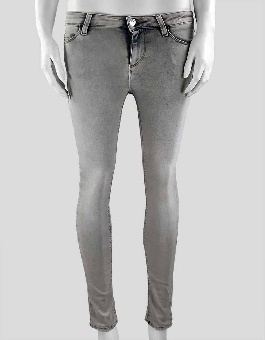 IRO 5-Pocket Skinny Faded Grey Wash Jeans Size: 25 US