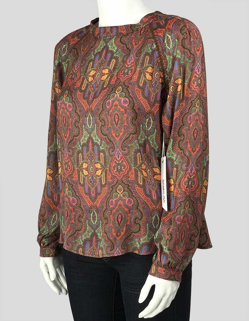 Sam/Lavi Multi Colored Long Sleeve Blouse X-Small
