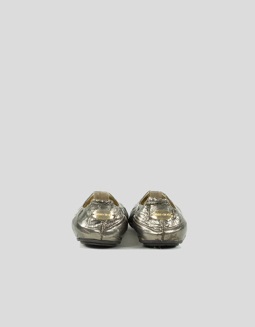 JIMMY CHOO Elasticated Ankle Flats - 38.5 IT | 8.5 US