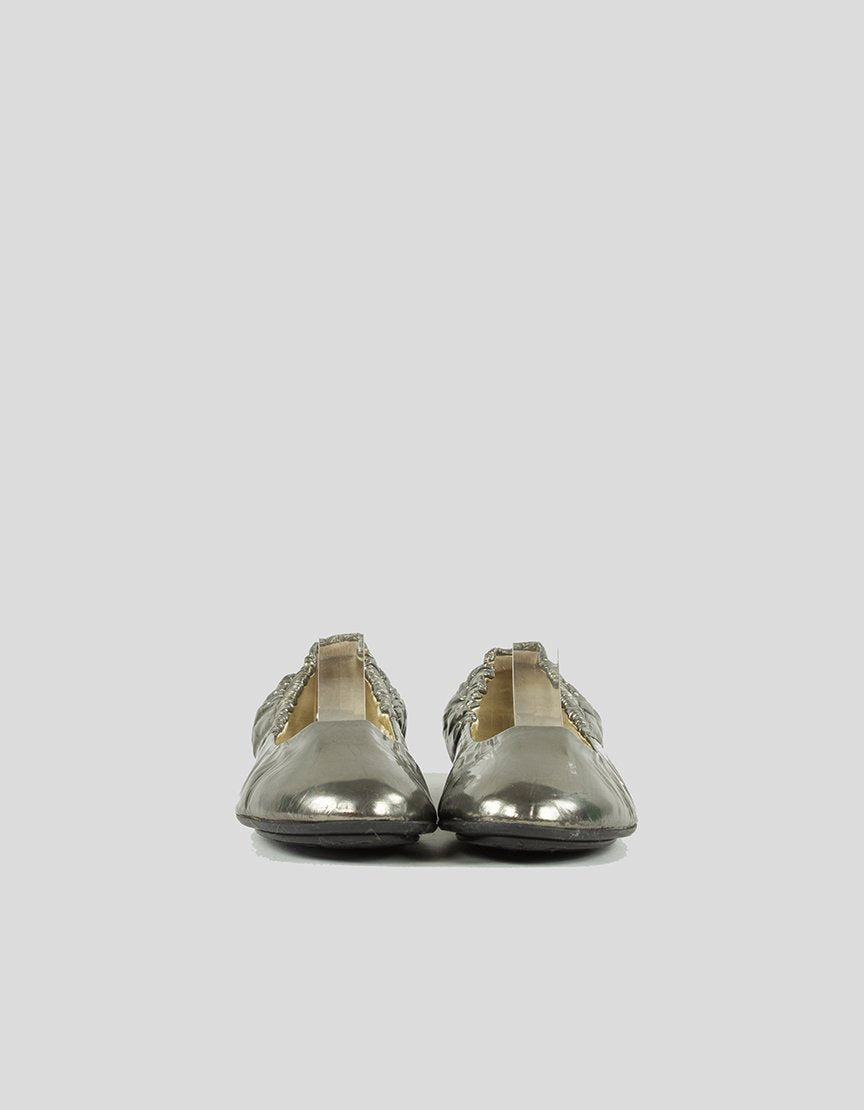 JIMMY CHOO Elasticated Ankle Flats - 38.5 IT | 8.5 US