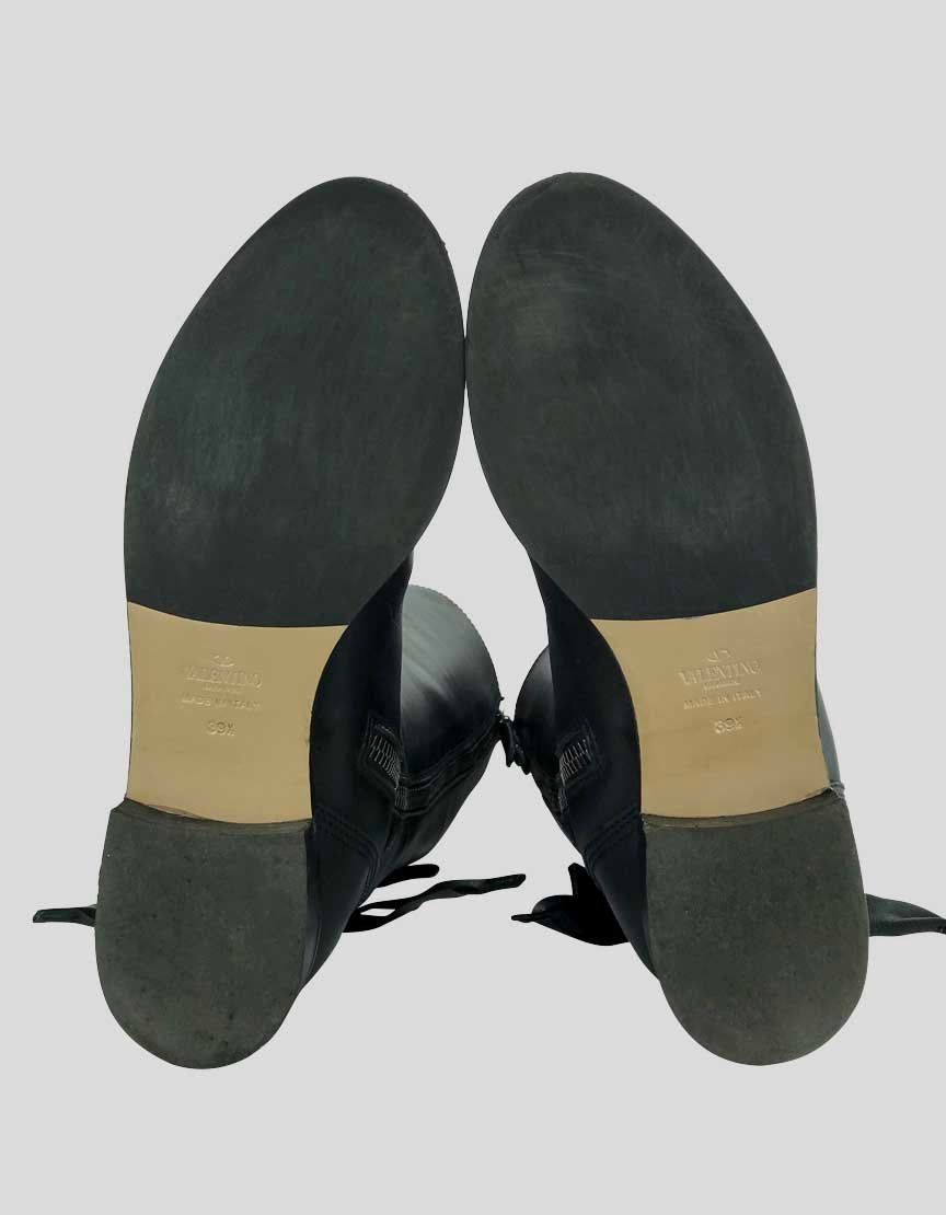 VALENTINO RED Knee High Black Boots - 39.5 IT | 9.5 US