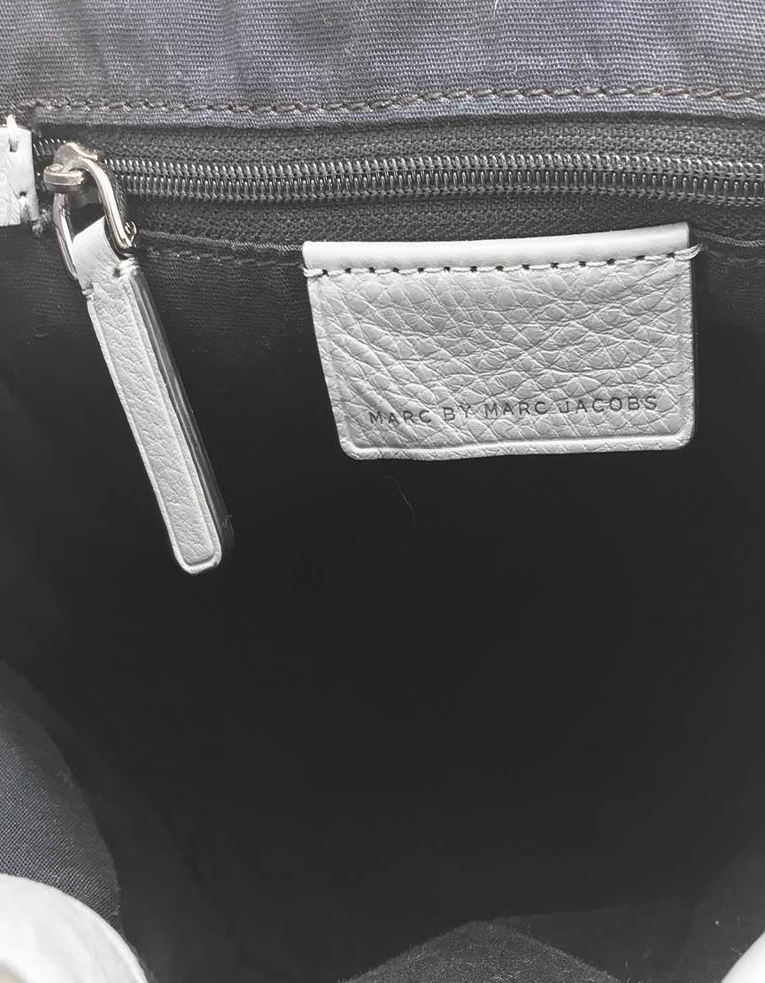 Marc By Marc Jacobs Light Blue Too Hot To Handle Drawstring Leather Bucket Bag With Silver Tone Hardware