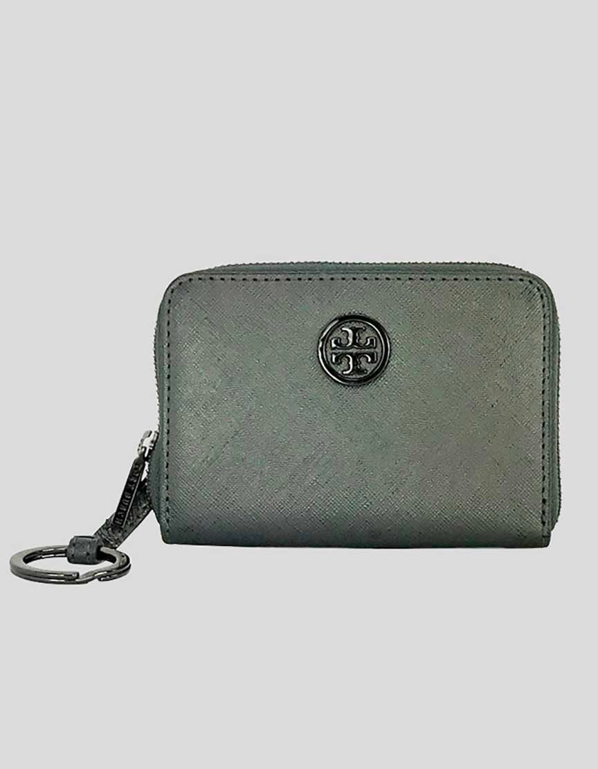 Tory Burch Robinson Leather Chain Wallet/Shoulder/Crossbody Bag in French  Gray