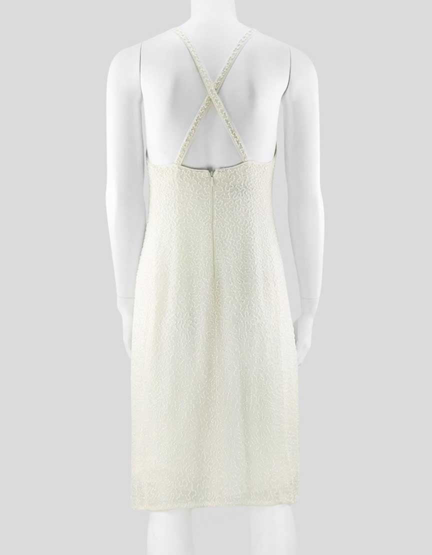 Giorgio Armani Le Collezioni Women's Cream Embellished Evening Dress - 4 US