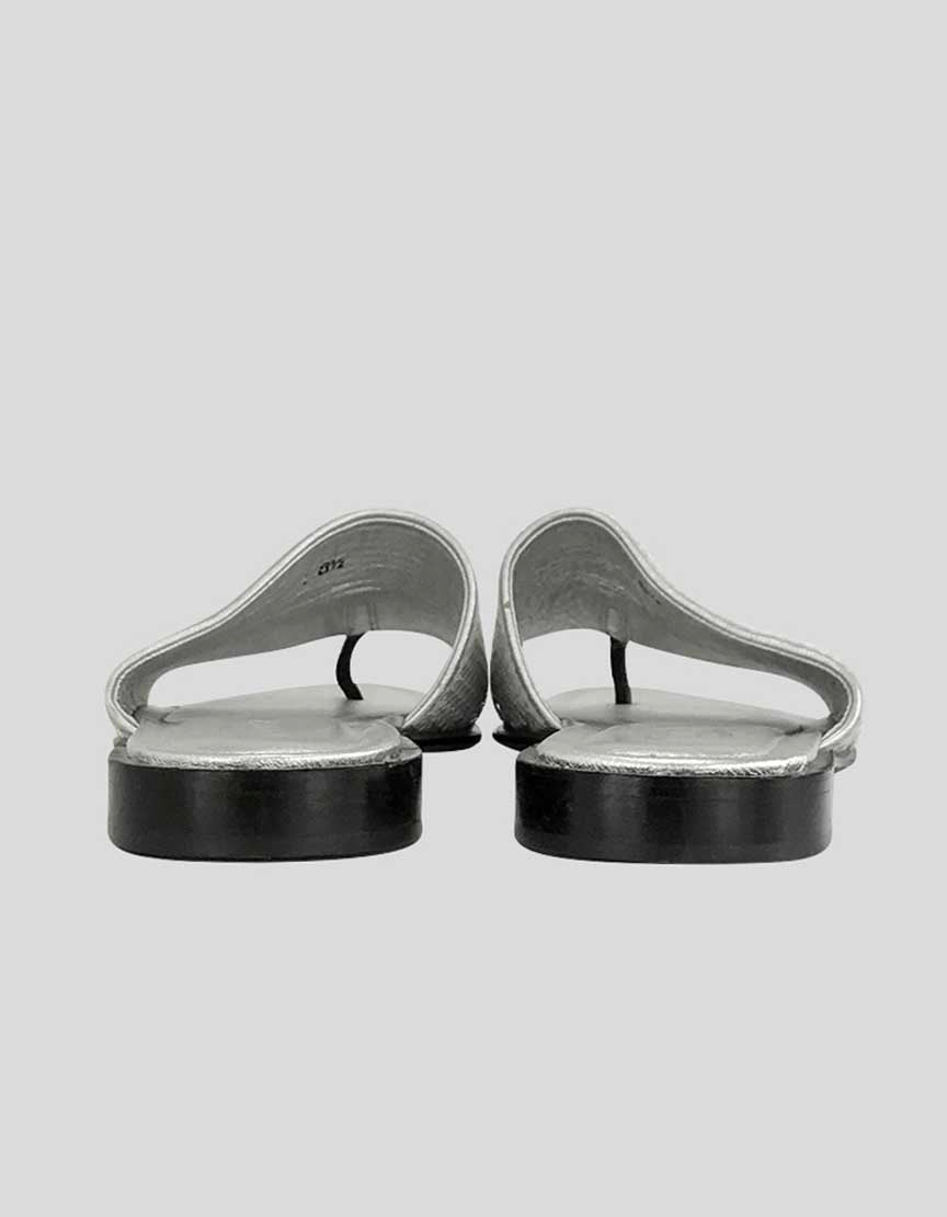 TOD's Sliver Embellished Thong Slide Sandals - 8.5 US