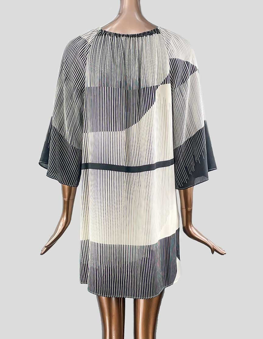 Alice + Olivia Mini Dress In Black And Cream Stripes - 4 US