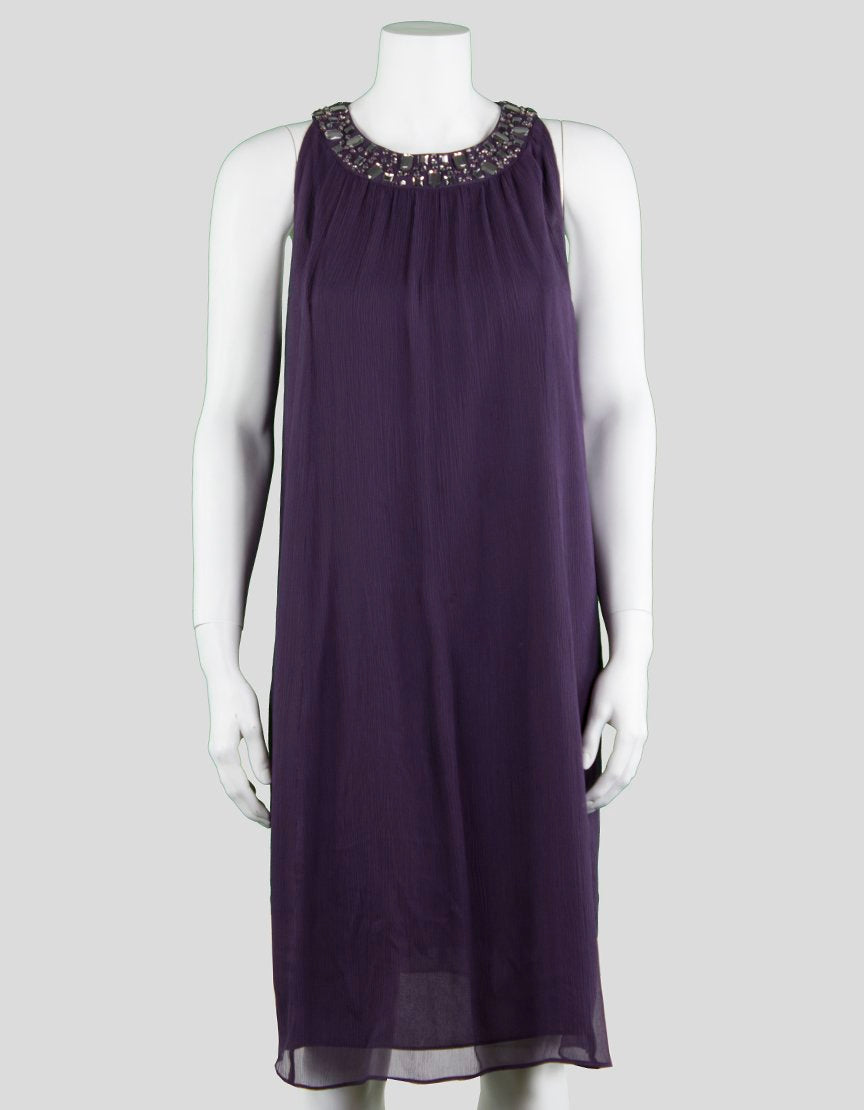 Rosie Pope A Line Sleeveless Chiffon Maternity Dress With Jeweled Neckline Medium