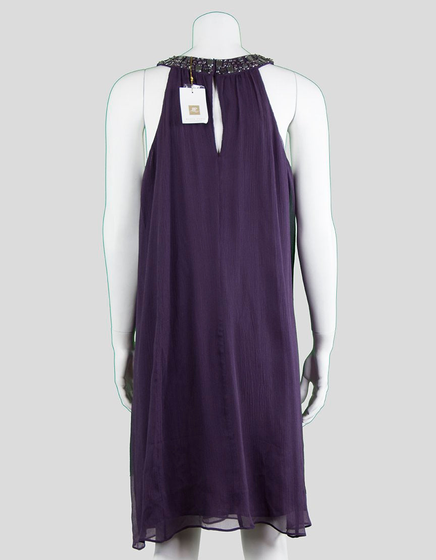 Rosie Pope A Line Sleeveless Chiffon Maternity Dress With Jeweled Neckline Medium