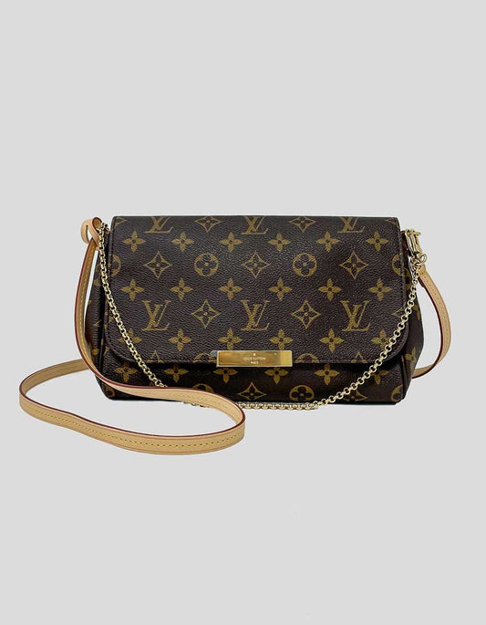 Louis Vuitton Favorite Handbag Monogram Canvas Mm With Strap