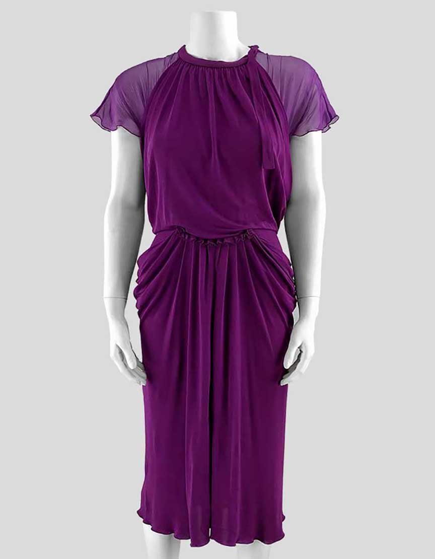 Alberta Ferretti Purple Knee Length Cocktail Dress 36 Eu 4 US