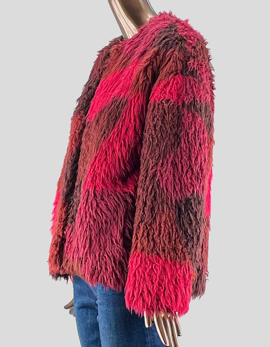 Iro Furry Red Coat New With Tags Women