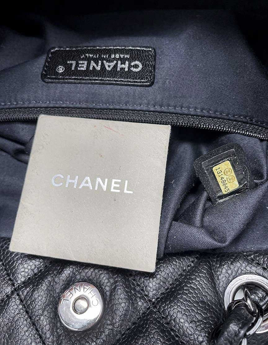 Chanel Shopping Tote In Black Caviar Leather