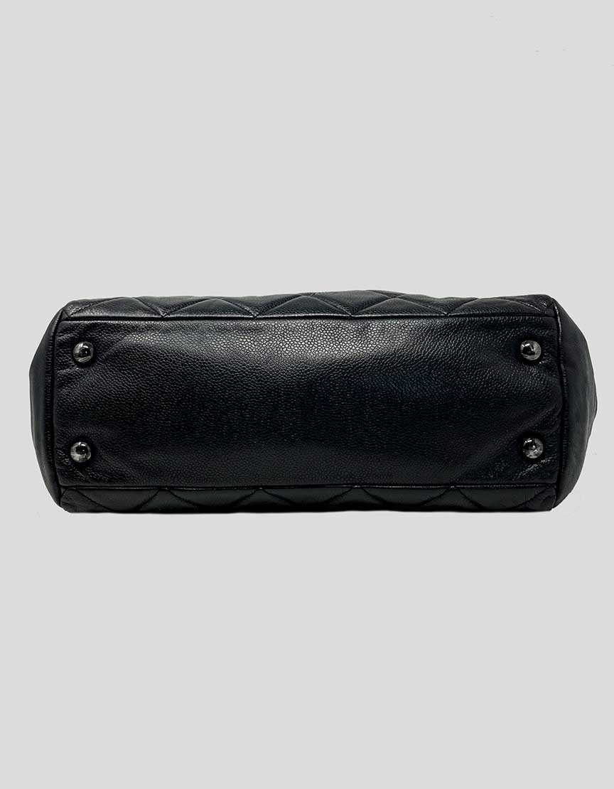 Chanel Shopping Tote In Black Caviar Leather