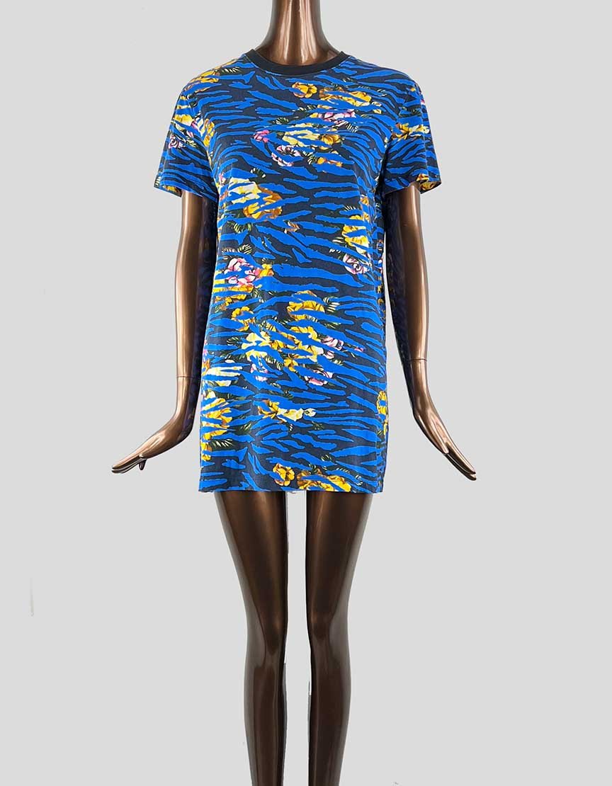 alexander mcqueen t shirt dress Alexander Mcqueen Rose Exploded Dress print T-shirt|610895QZAAZ0900