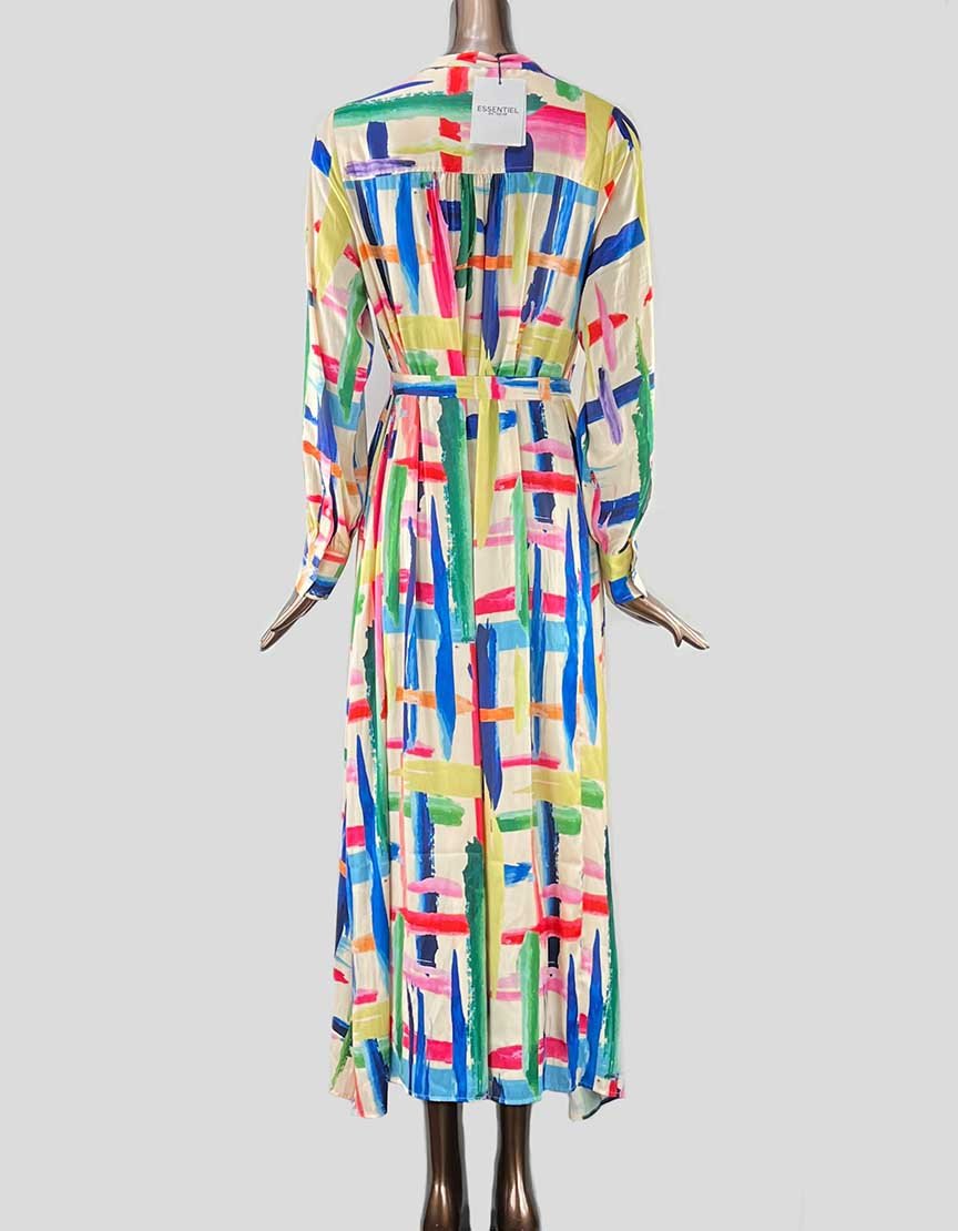 Essentiel Antwerp Valila Long Shirt Dress Multi Color - 8 US