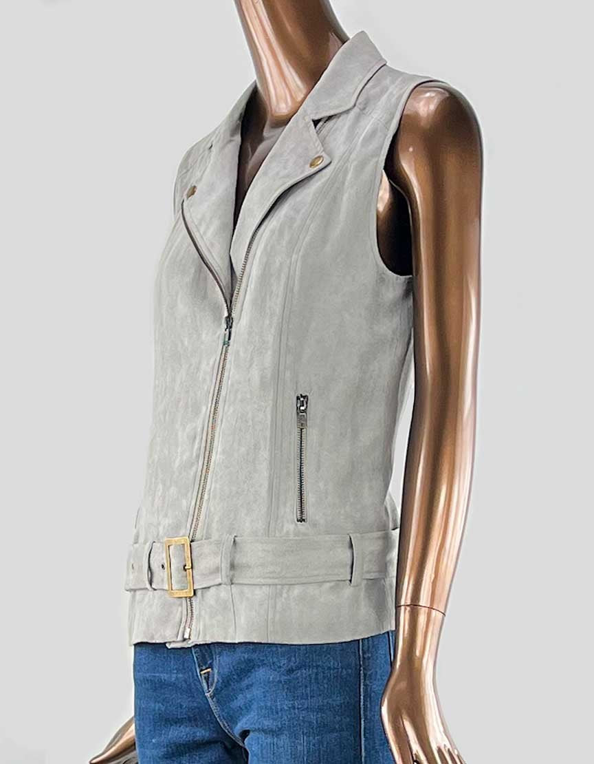 House Of Harlow 1960 Grey Faux Suede Vest Small Petite