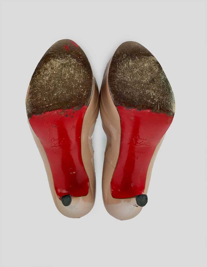 CHRISTIAN LOUBOUTIN Peep Toe Platform Heels - 38 IT | 8 US