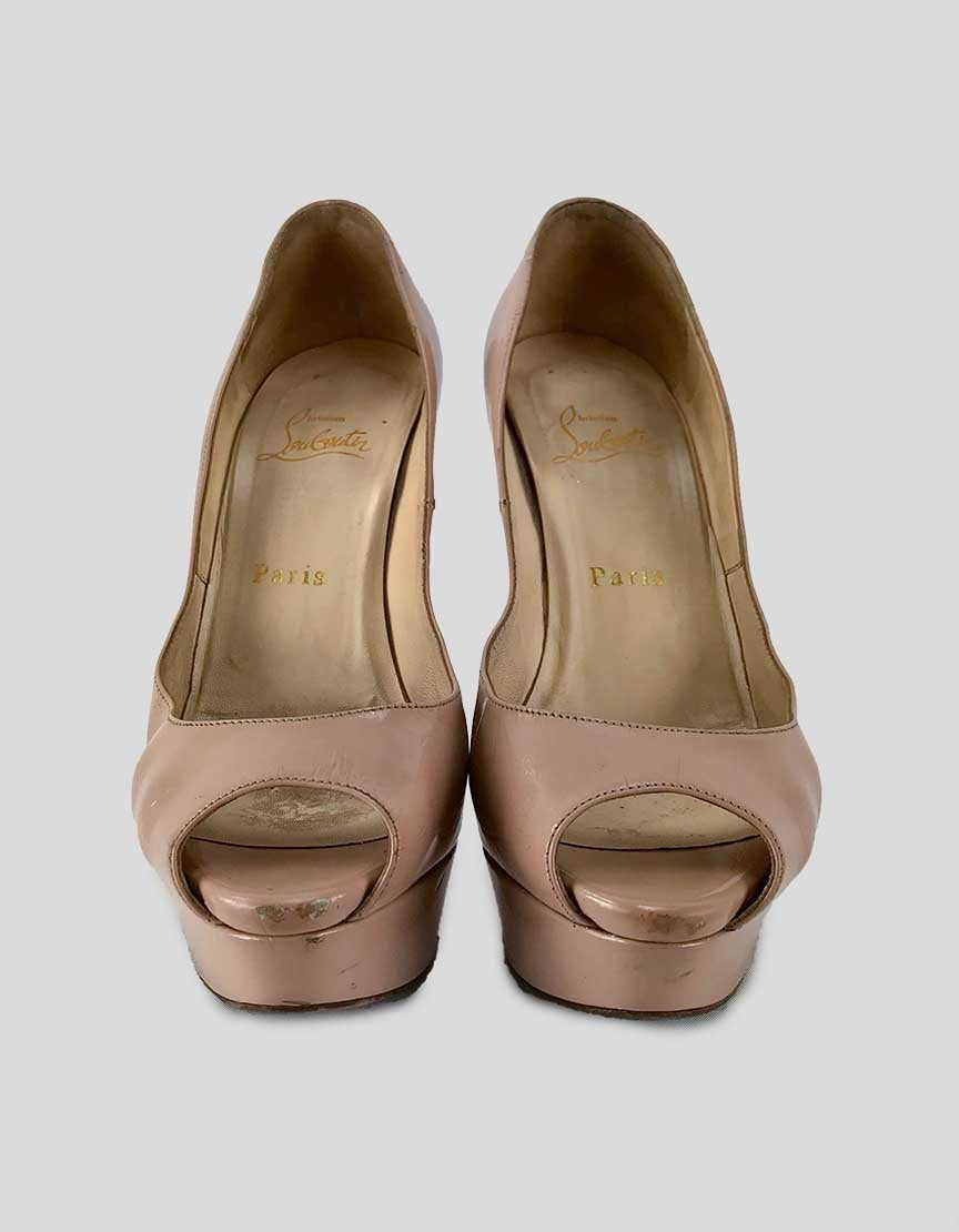CHRISTIAN LOUBOUTIN Peep Toe Platform Heels - 38 IT | 8 US