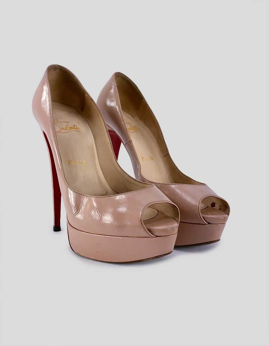 CHRISTIAN LOUBOUTIN Peep Toe Platform Heels - 38 IT | 8 US