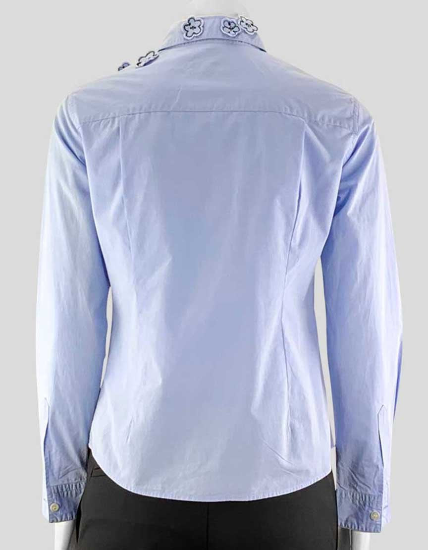 Jimmi Roos Light Blue Blouse With Flower Detail Size 2US