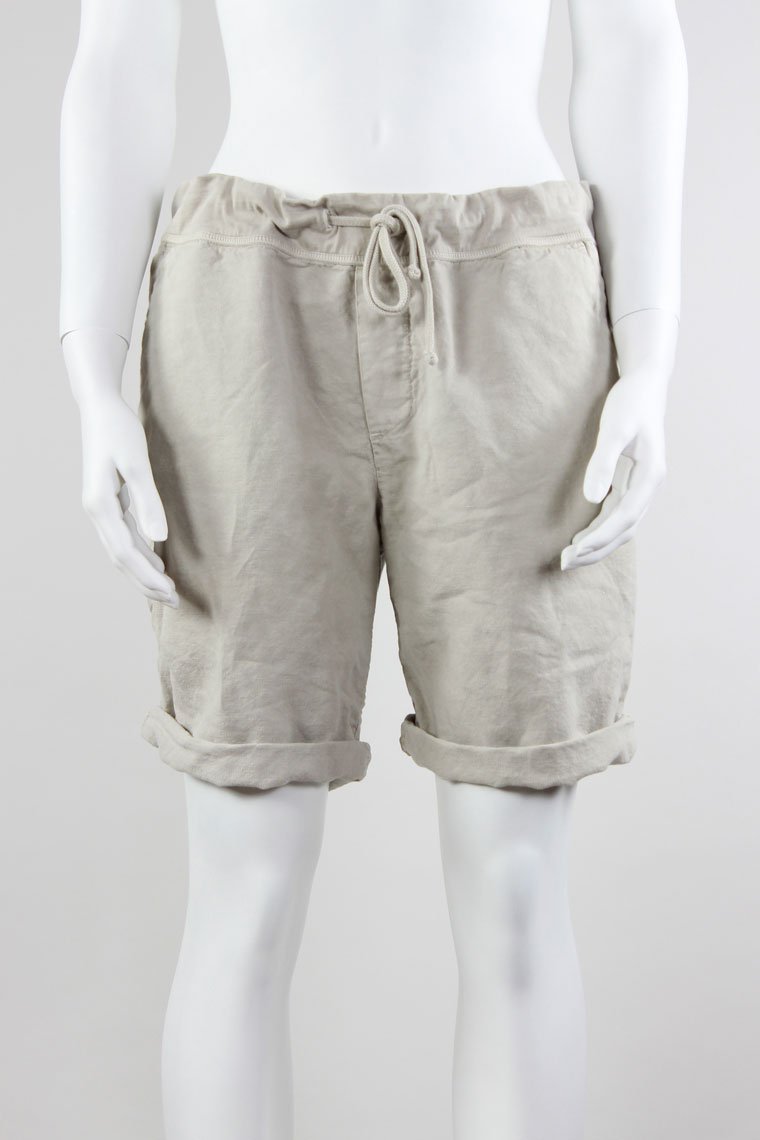 James Perse Khaki Soft Drape Utility Short With Elastic Waistband And Drawstring Detail Size 3