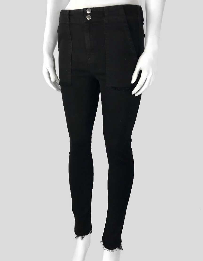 Rag Bone Black Denny Raw Edged Carpenter Jeans Size 27