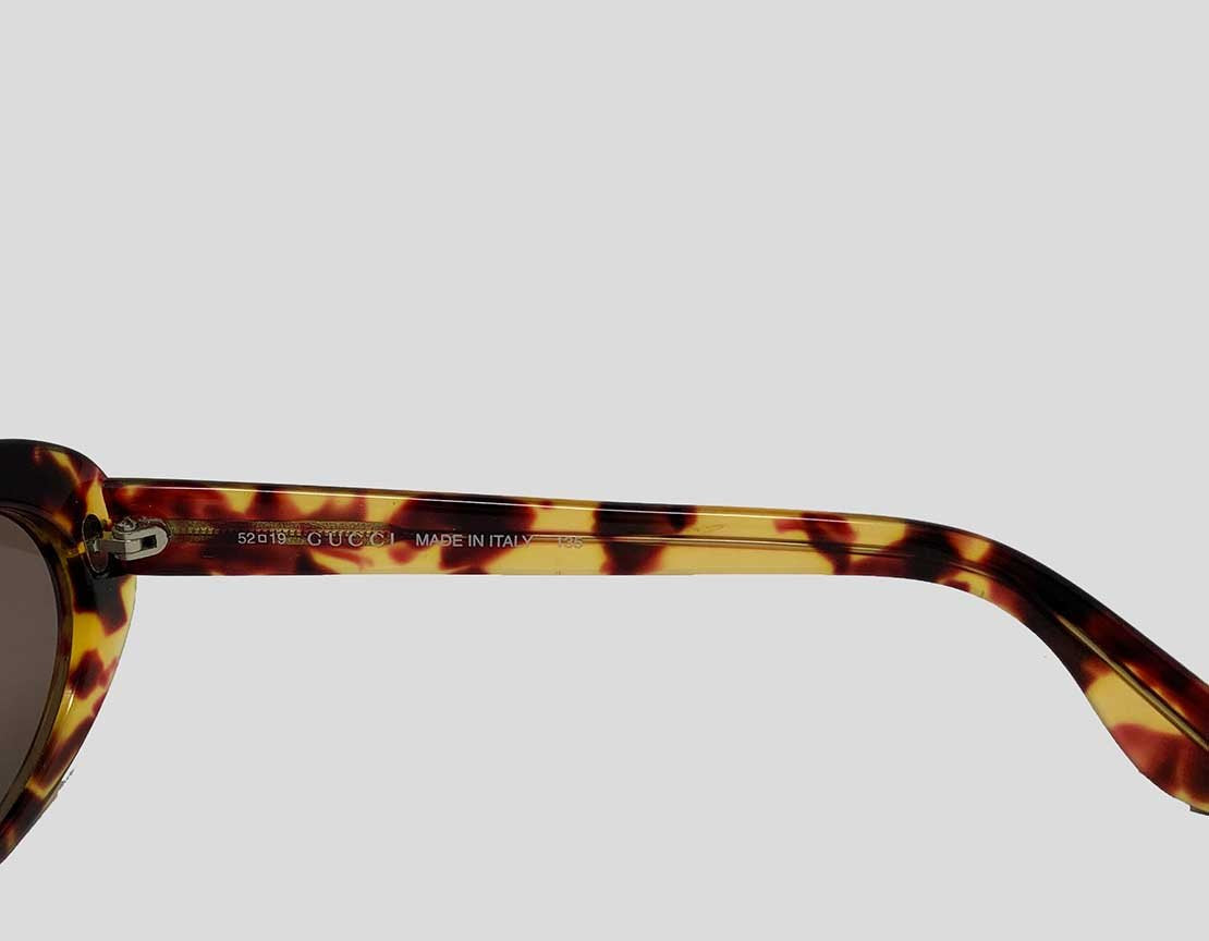 Gucci Tortoise Sunglasses In Tortoise With Gucci Branding On Arms
