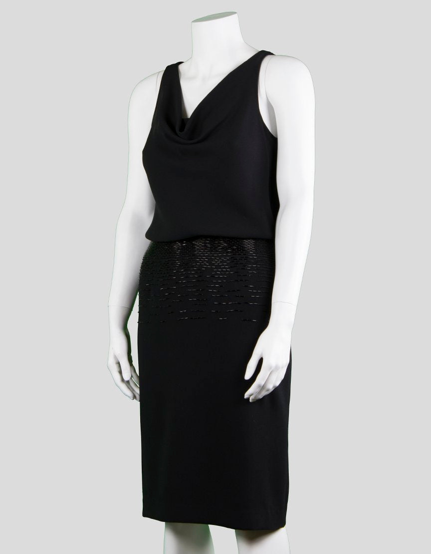 Carmen Marc Valvo Collection Black Sleeveless To The Knee Cocktail Dress - 6 US