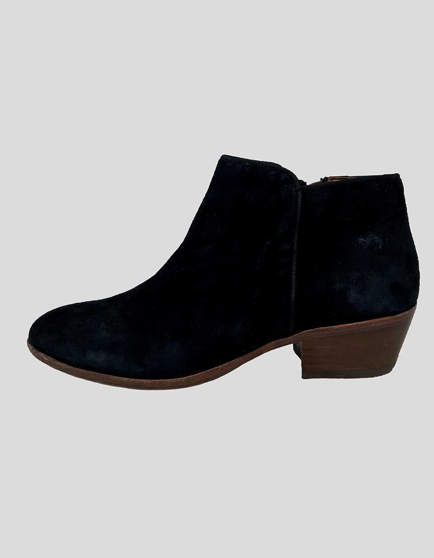 Sam Edelman Petty Black Suede Ankle Boots - 8.5 US
