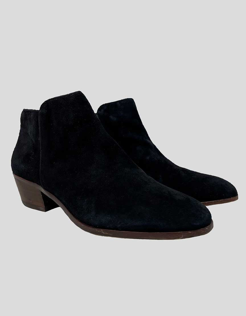 Sam Edelman Petty Black Suede Ankle Boots - 8.5 US